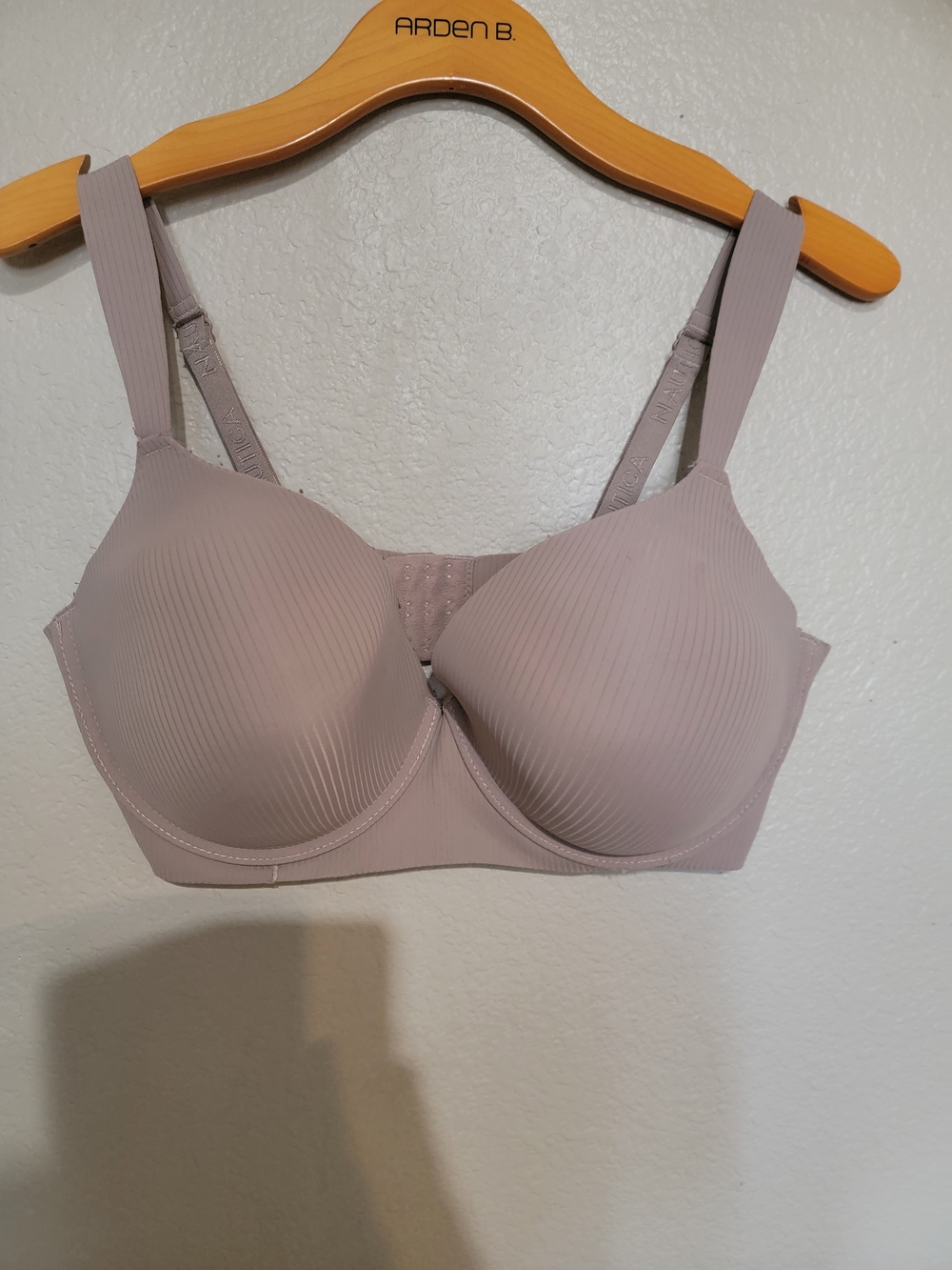 Nautica Women's Mauve Ribbed T-Shirt Bra - Padded Underwire